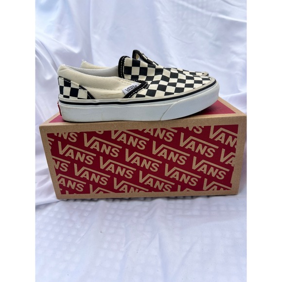 Vans Other - Vans Kids Checkerboard Slip-On‎ Sneakers Black White US 12.0 Kids 721356